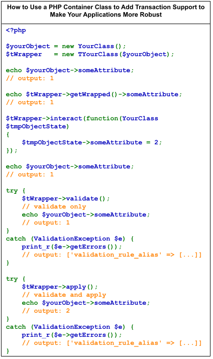 How to Use a PHP Container Class to Add Transaction Support to Make Your Applications More Robust